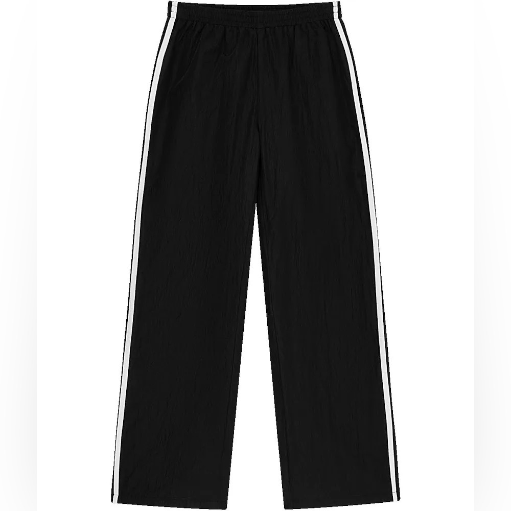 NWT Parke Sport Stripe Nylon Pants (Black)